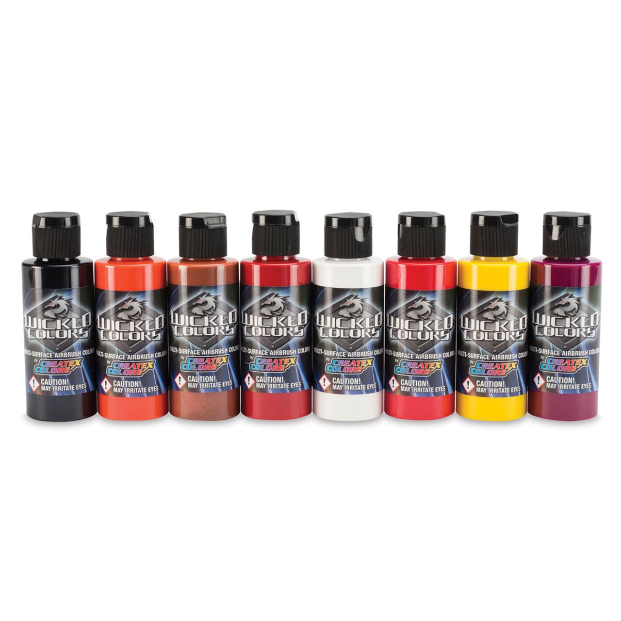 Createx Wicked Colors Airbrush Color - 2 oz, Set of 8, Kent Lind Warm